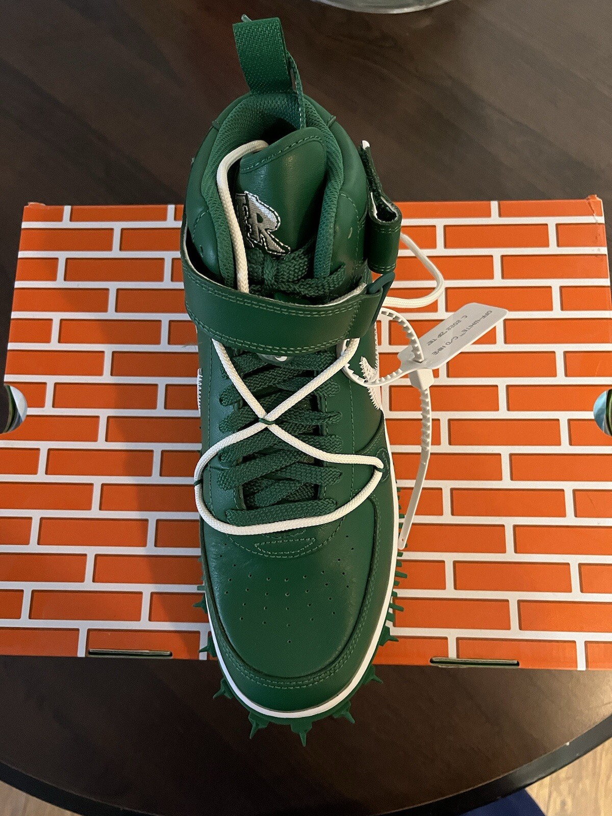 OFF WHITE X NIKE Taglia 11 Nike Off White x Air Force 1 SP pelle verde pino medio