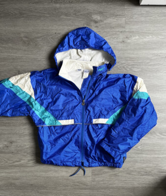 Vintage ASICS Gore-Tex Blue Windbreaker hoodie jacket  Large
