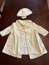 Vtg Child's Fully Lined Coat with Matching Hat