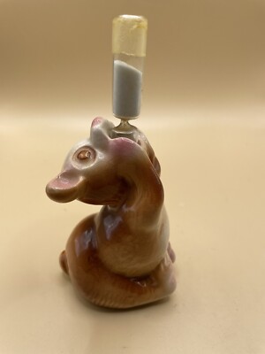 Vintage Ceramic Kitchen Honey Bear Cub Figurine-Hourglass Egg Timer