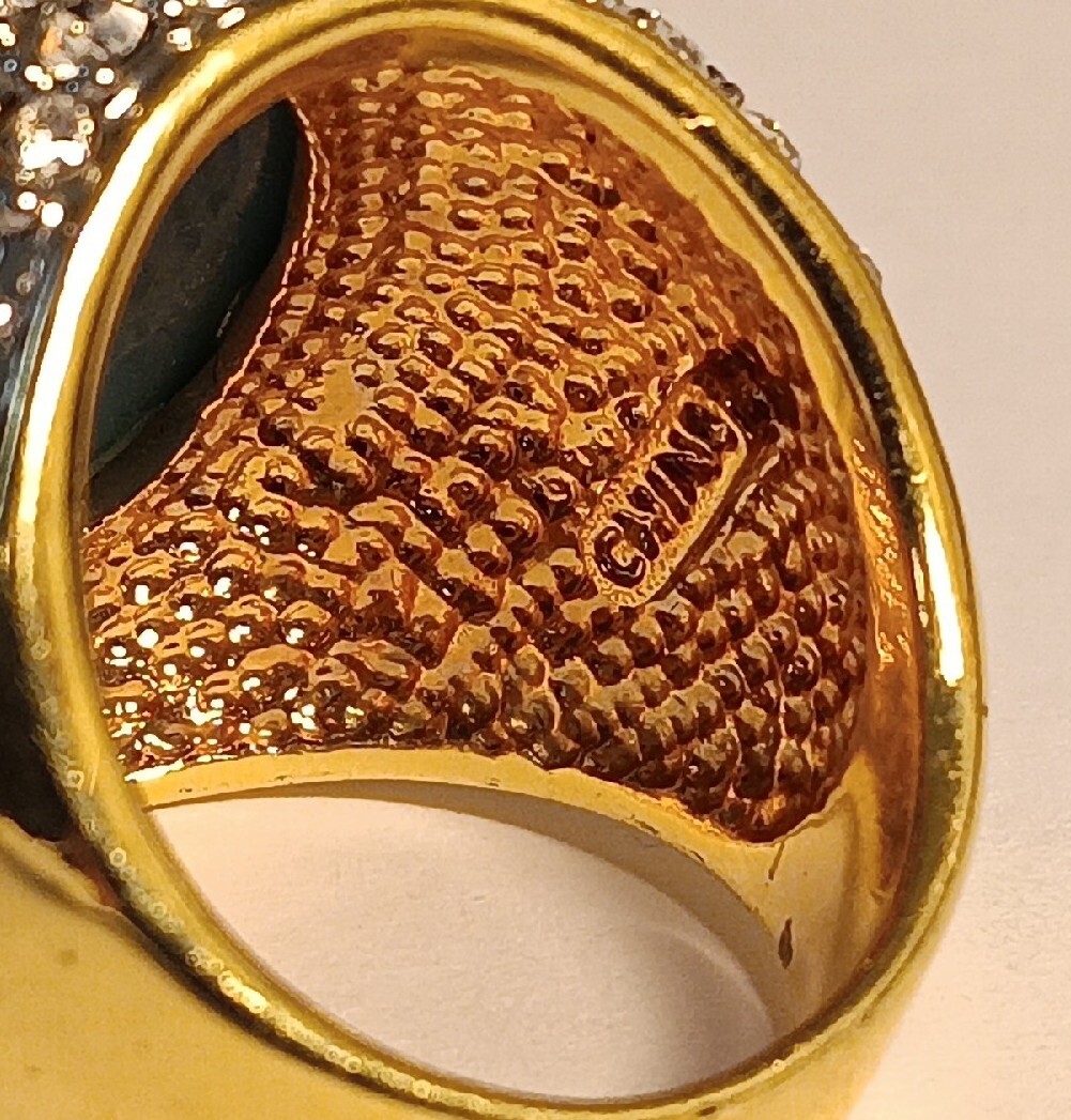 Turquoise Statement Ring With Sparkly Side Stones… - image 10