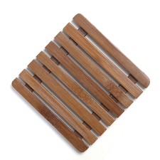 2X Retro Heat Insulation Bamboo Cup Holder Tray Tea Ceremony Coaster Mat Decor