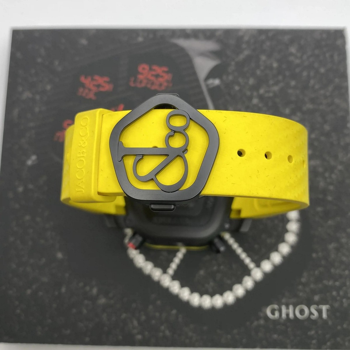 Jacob & Co. Ghost Steel Carbon Bezel Yellow Quartz Watch