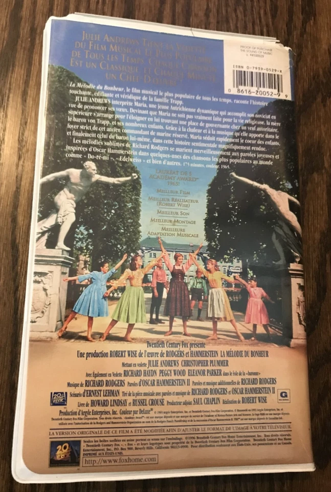 Sound of music (clamshell vhs 4100529) Mélodie Bonheur FRENCH version tested - Image 2 of 4
