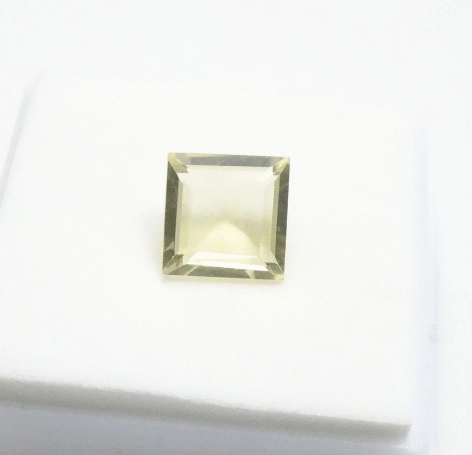Topacio limón corte cuadrado - 2,90 quilates 9 mm - Topacio limón brasileño piedras preciosas sueltas Foto 2 de 4