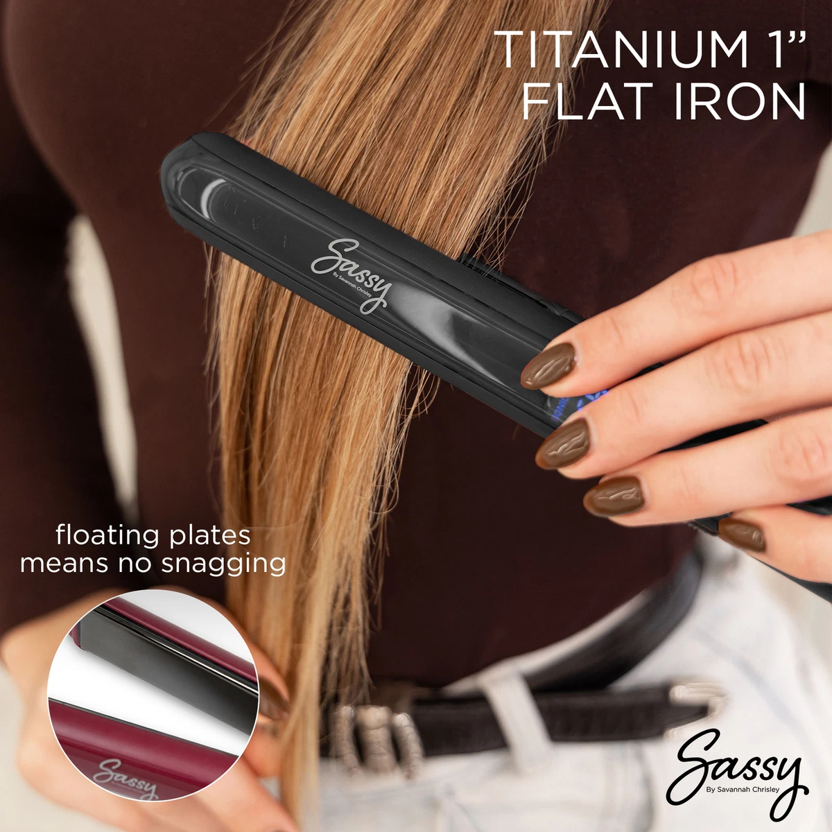 Sassy 1 Titanium Flat Iron Adjustable Heat Hair Straightener