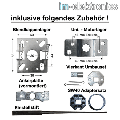 10 Nm 25 kg Rohrmotor Motor Antrieb für Rolladen Rollladen Jalousie Rollo Rolllo - Bild 3 von 3