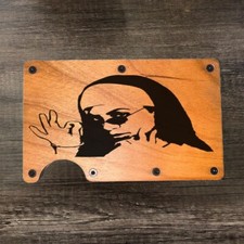 Wood Wallet Minimalist Laser Engraved with Aaliyah