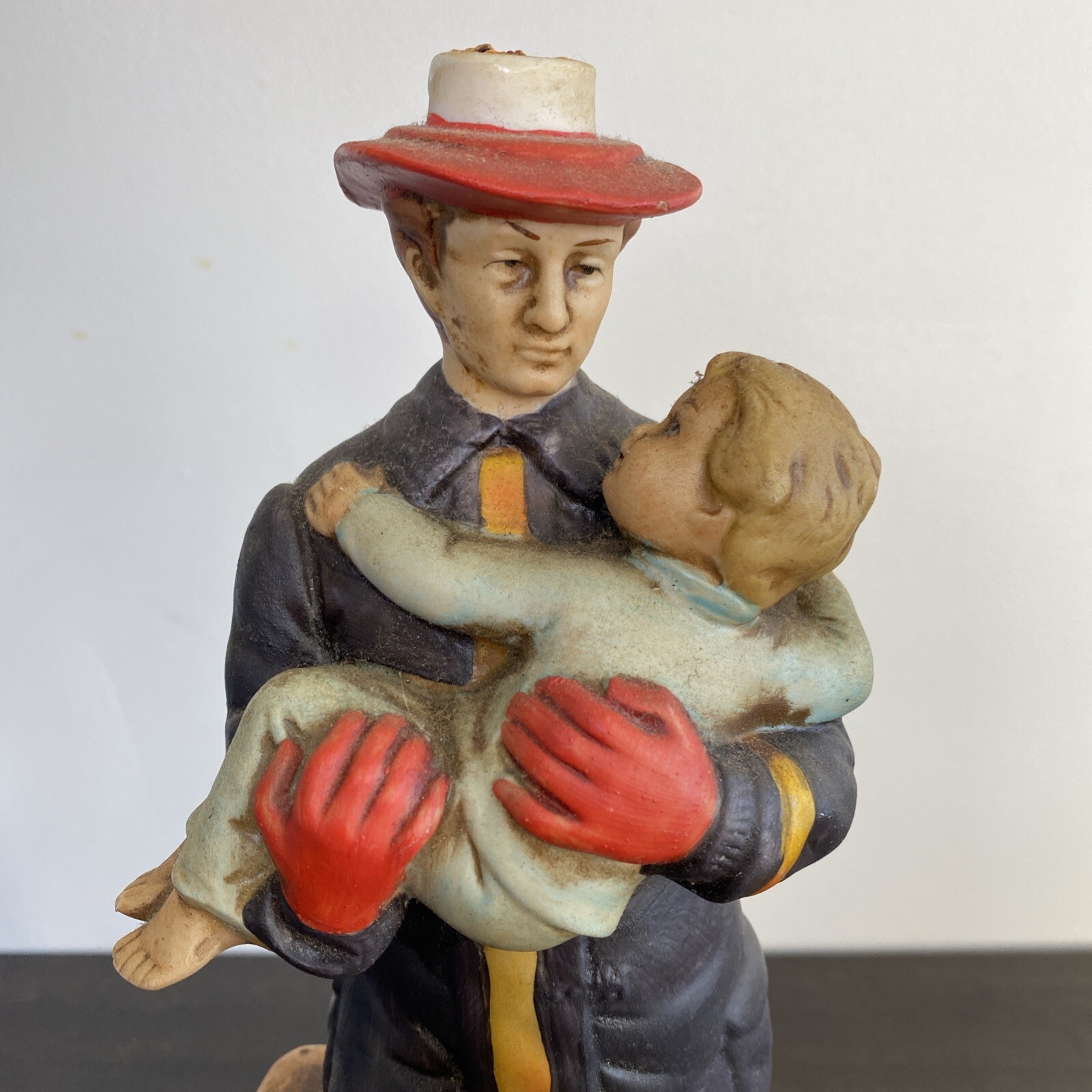 Vintage 1970's Lionstone Liqueur Whiskey Fireman Saving Child Decanter Rare