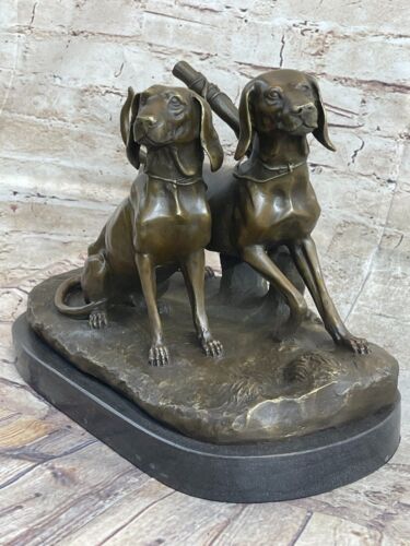 Weimmeraner / Vizsla Chien Bronze Sculpture Statue Décor Maison Chaud Cast Deal - Afbeelding 1 van 10