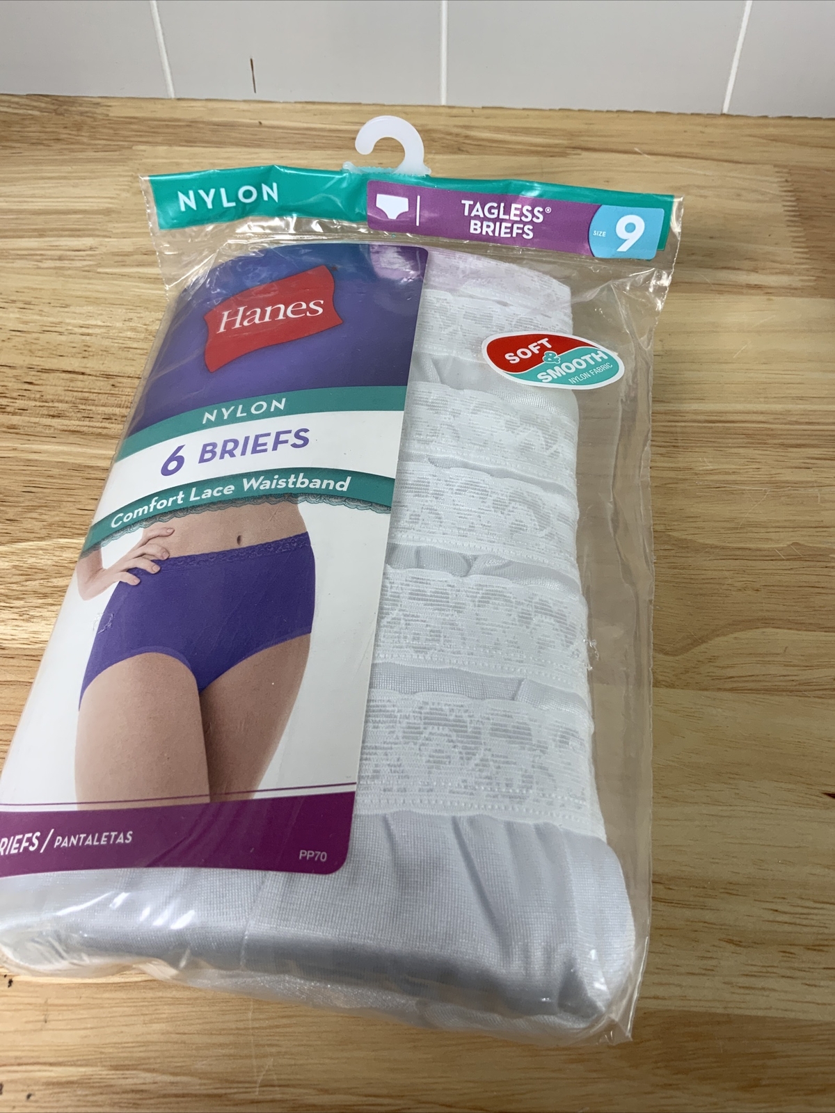 Hanes Women's Nylon 6 Brief Panties White, Size 8, Pack of 6 for sale