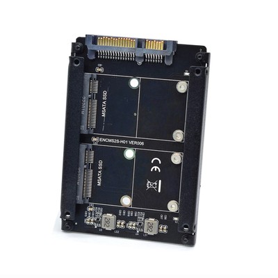 JBOD Raid0 Dual MSATA Mini-SATA SSD Card  to 2.5inch SATA Combo HHD Enclosure