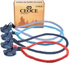 Car Cowboy Hat Holder for Truck Easy-to-Use, Cotton Rope, Strong Suction