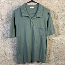 Flint and Tinder Slub Jersey Pocket Polo Shirt Mens Large Green Made in USA