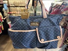 Matilda Jane The Essentials Diaper Bag Navy Blue Polka Dot Pink Baby Tote Bag