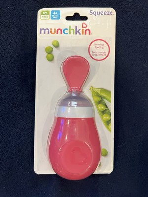 Munchkin Squeeze, No Mess Feeding Spoon Bottle, BPA Free, 4+Months, Pink, NIP