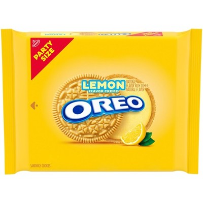 OREO Lemon Creme Sandwich Cookies, Party Size, 24.95 Pack of 1, golden, creme 