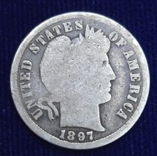 1897 Barber Silver Dime 90% Silver 19th Century Vintage Collector Filler #14