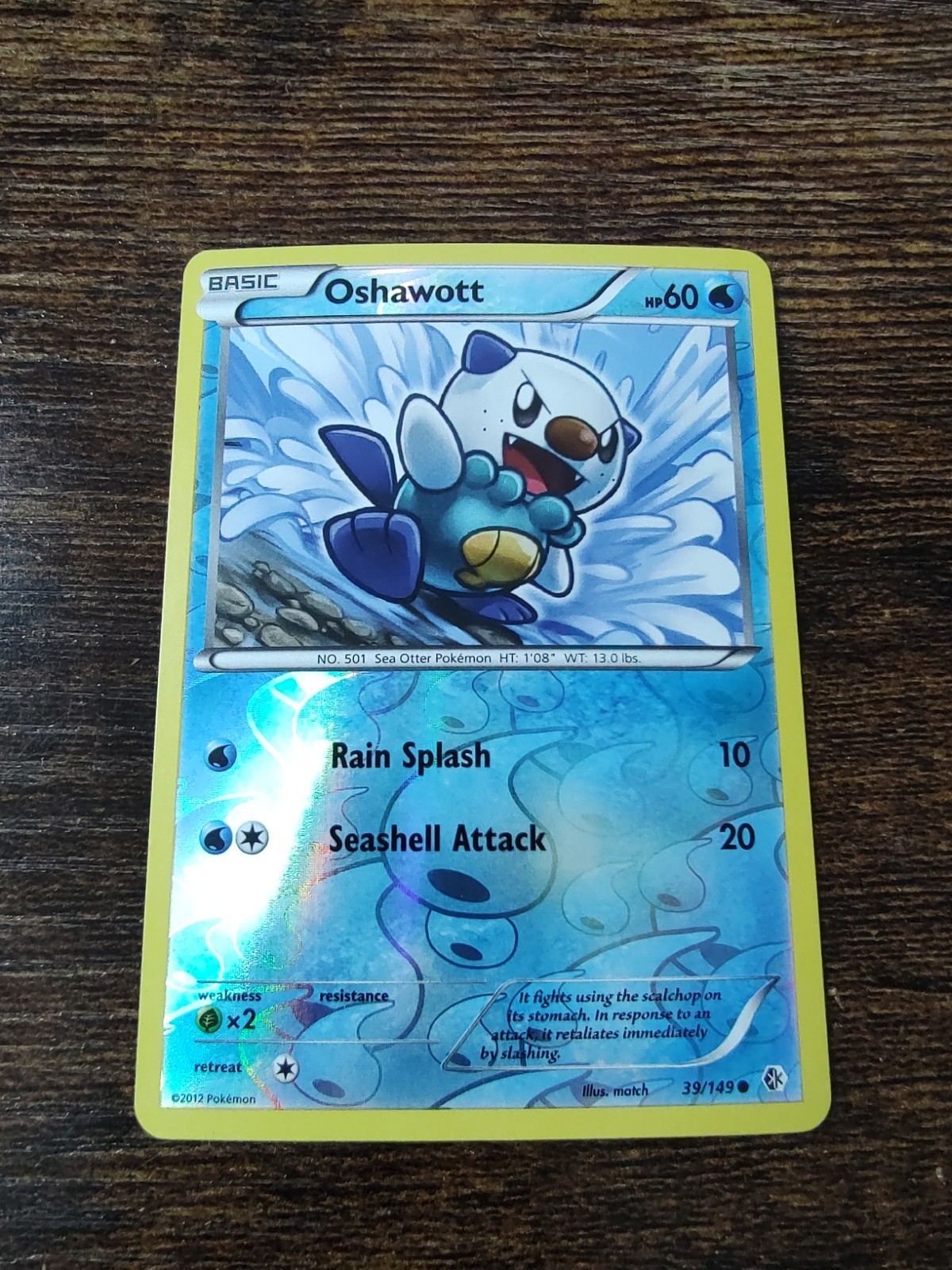 Oshawott 39/149 Boundaries Crossed Reverse Holo Pokémon Card 