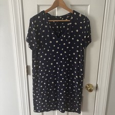 Madewell Ditsy Floral Navy  Daisy V-Neck Button Back Pullover Dress Size S, #23
