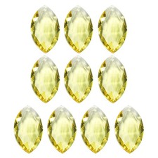 10 x K9 Crystal Pendants Oval Beads 38mm Chandelier Prisms DIY Light Yellow