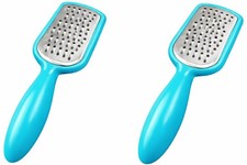 2 Pcs. Stainless Steel Mini Grater Cheese Garlic Nutmeg Chocolate Small, Blue