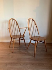 Four Ercol Quaker 365 Dining Chairs Blonde Mid-Century Excellent Condition