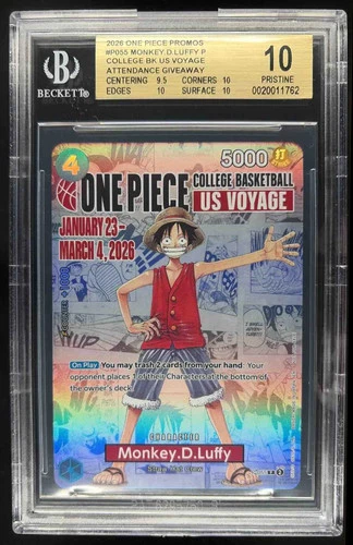 2024 One Piece The Best Monkey.D.Luffy #P-055 Promo BGS 10