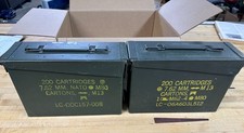 2 ea US Military Ammo Can M19A1 7.62mm 200 Rounds