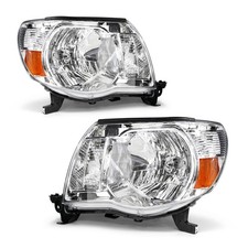 Pair Headlights Assembly For 2005-2011 Toyota Tacoma Chrome Headlamps Leftright