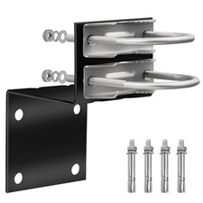 1 PCS Antenna Pole Mount Bracket Kit Double UBracket 4 Screws Black