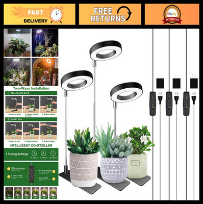48 LED Full Spectrum Plant Grow Light - Height Adjustable, 3 Timers, 10 Brightne