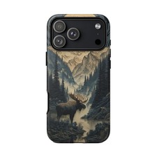 Moose Misty Wetlands Wood Print | Phone Ink Case for iPhone/Galaxy/Pixel