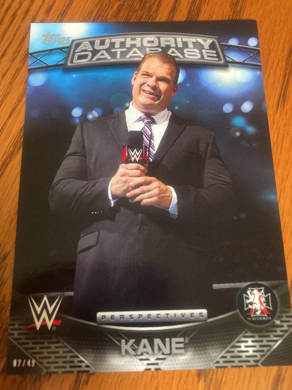 2016 Topps WWE 5x7 Jumbo Authority Database /49 Kane 4A