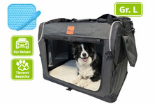 Tresko Hundebox faltbar Transporttasche Transportbox Tragetasche Autobox Gr. L