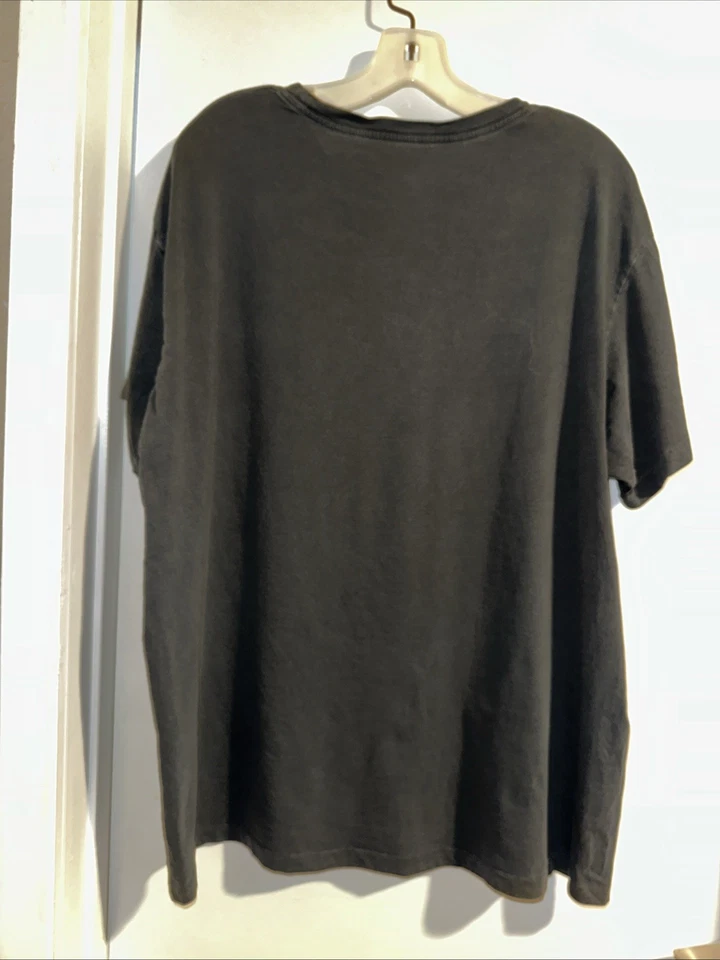 AE77 Organic Cotton Medium Faded Black Tee Shirt - Image 4 of 4