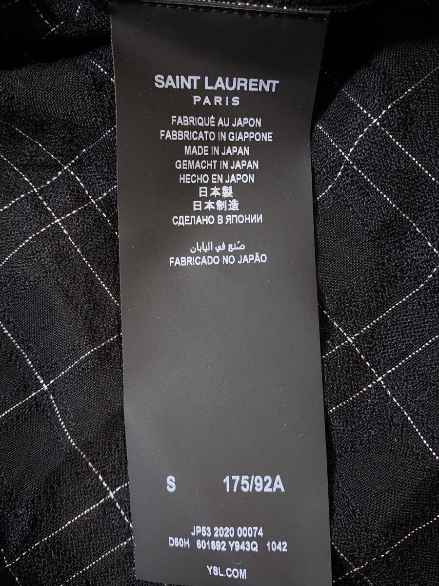 Camicia manica lunga SAINT LAURENT S lana nera check JP53 2020 00074