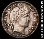 1902 Barber Dime - Scarce  Very Fine  Better Date  No Reserve  #J9540