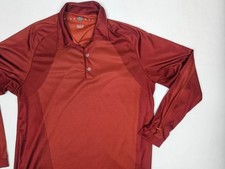 Men  s Nike Golf Dri Fit Burgundy Long Sleeve Polyester Polo Large