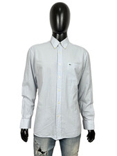 Lacoste Herren Hemd Langarm Baumwolle hellblau kariert Größe L