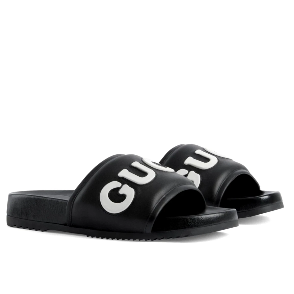 Gucci Logo Rubber Slide Sandals Black Men\'s EU 40 US 7 Pre-Owned Gucci Rubber Sandals for Men | eBay main image 3