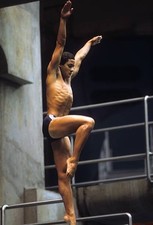 Summer Olympics USA Greg Louganis in action during Men's 10M Platf- Old Photo