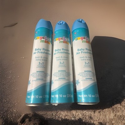 3x Angel of Mine Baby Room 3 In 1 Air Freshener Fresh & Clean Baby Scent 10 ozEa