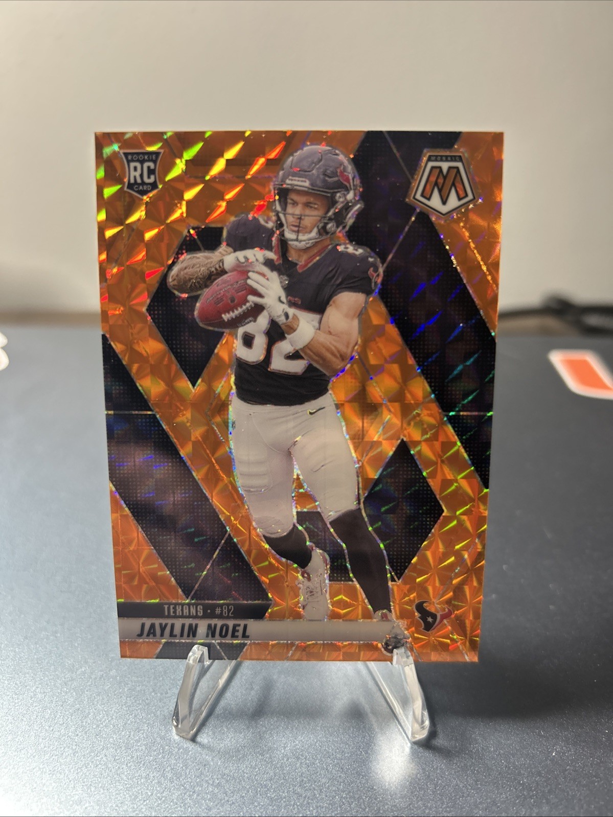 2025 Panini Mosaic Jaylin Noel #373 Orang Mosaic RC /199 Houston Texans