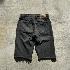 Vintage 90s 501 Jeans Black Denim Cut Off Shorts Fit 30 Made in USA