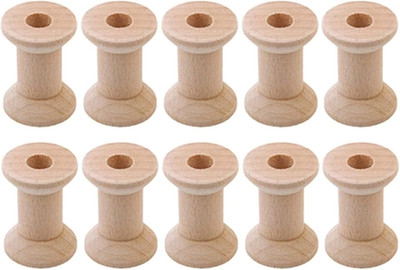 10 Pcs DIY Wooden Empty Spools for Crafts | Ideal for Art Crafts and Making Wood