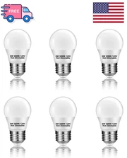 6 Pack A15 LED Refrigerator Light Bulbs 6W 120V E26, 5000K Daylight White