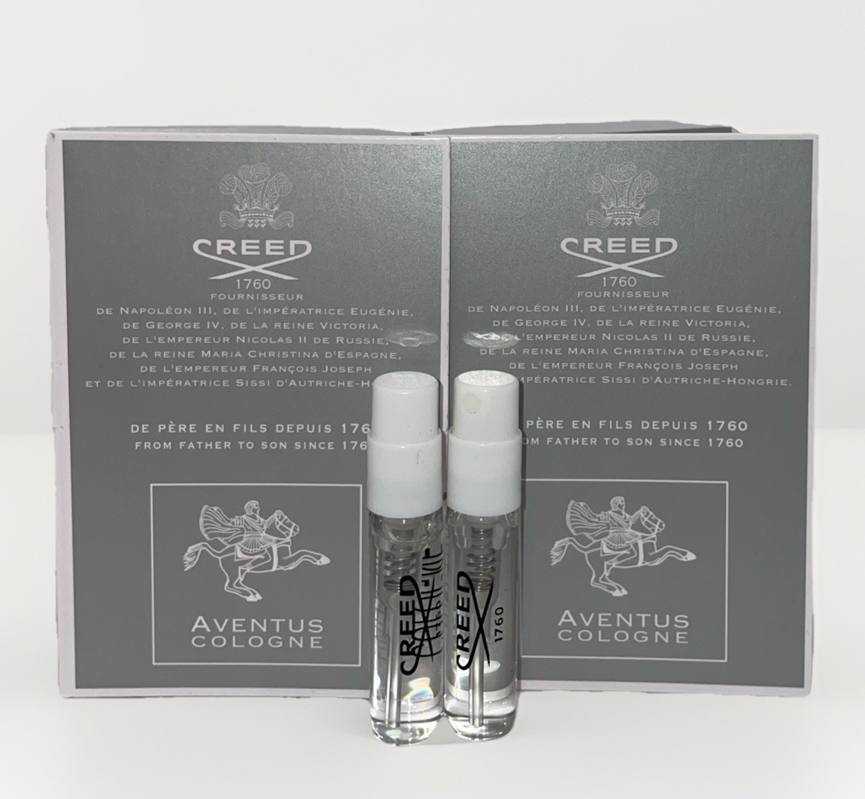 2 X CREED AVENTUS  MEN EDP Eau De Parfum Spray Sample Vial 1.5 ML
