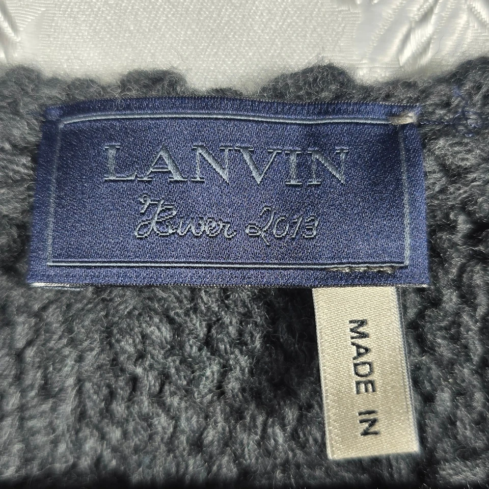 Suéter tejido grueso de lana con flores adornado Lanvin River 2013 diseñador mediano Italia Foto 4 de 4