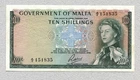 MALTA 10 Shillings 1949 P25a AU